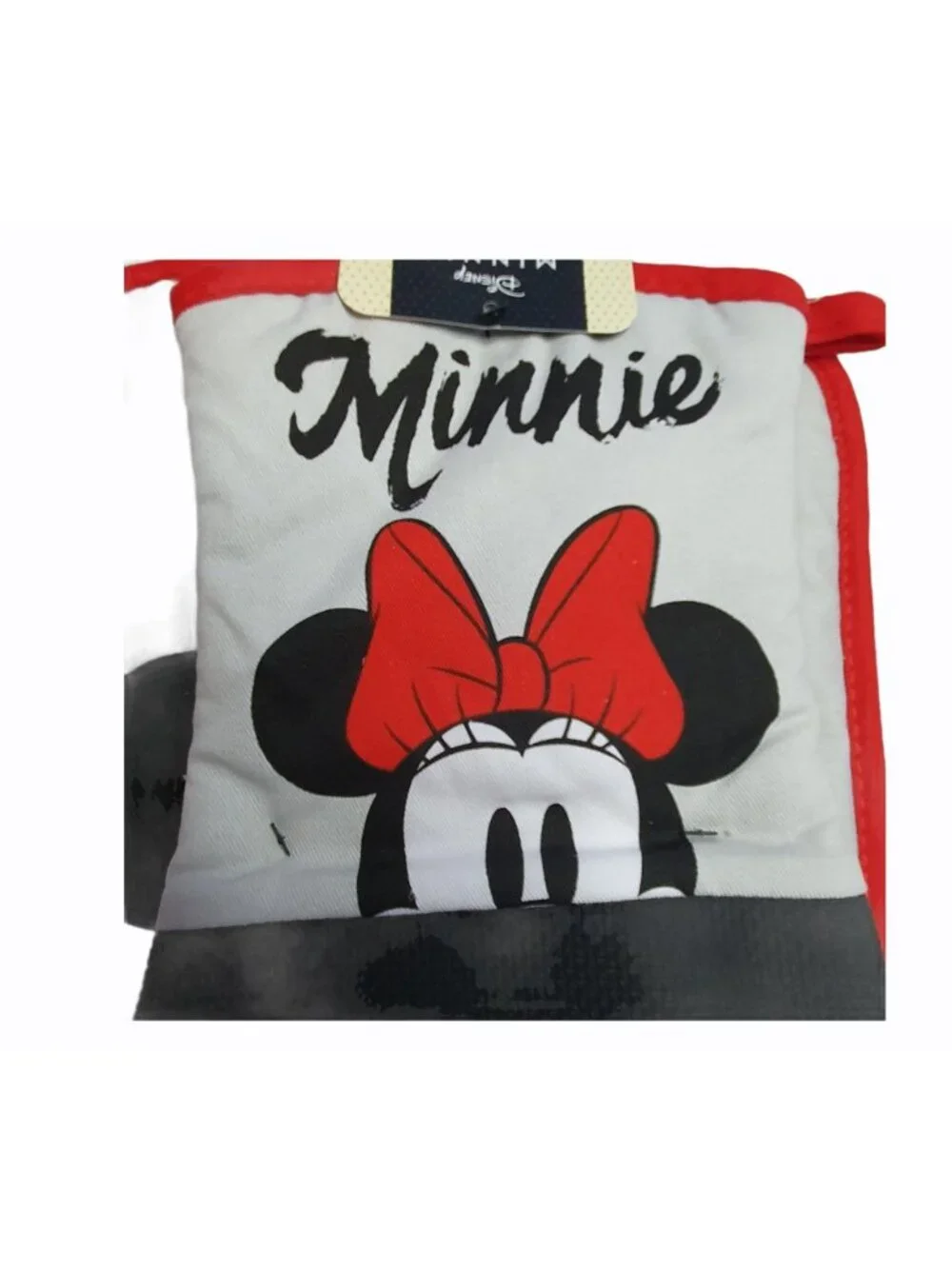 Minnie Mouse Oven Mitt and Pot Holder  Over Sized  Gray Red Black Disney
